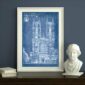 London Architectural Blueprint Framed Art Print