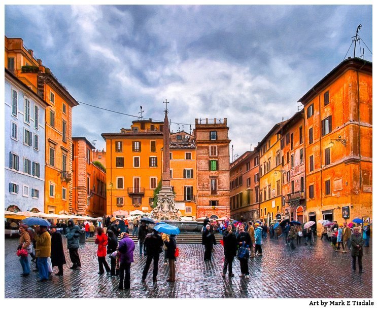 Stormy Skies Over A Roman Piazza artwork by Mark Tisdale