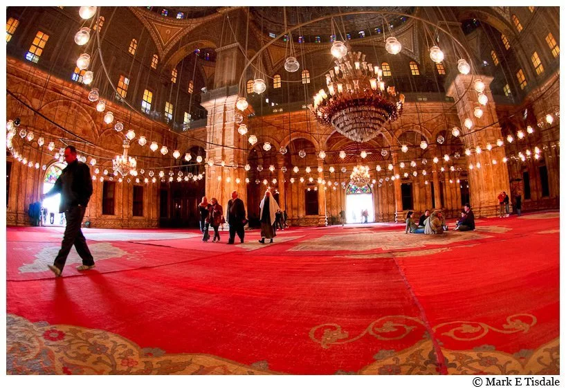 Cairo picture - the interior of the Alabaster Mosque - taken in wide angle