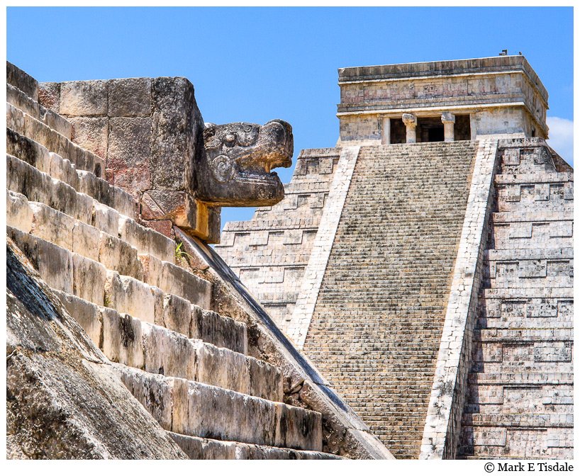Picture of El Castillo, the main pyramid at Chichen Itza, a UNESCO site