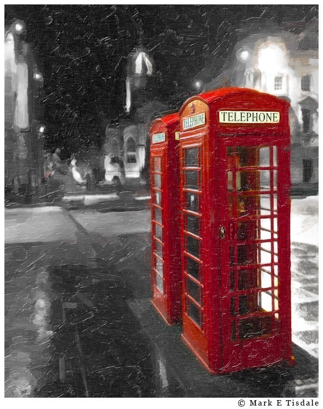 Art Print of A Red Phone Booth in Edinburgh