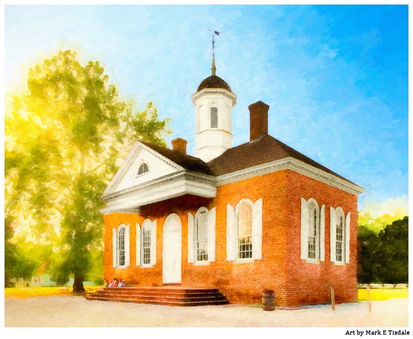 Art Print of Colonial Courthouse in Williamsburg VA