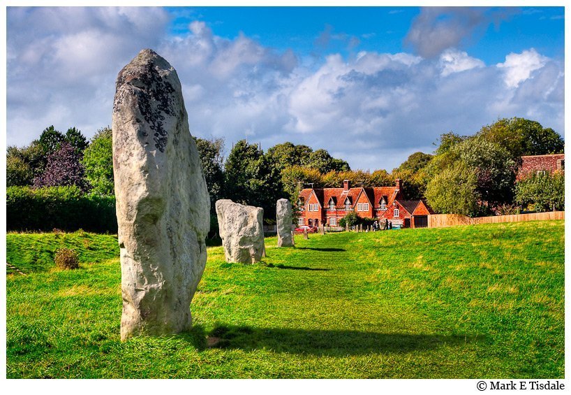 Avebury England Photo - Standing stones and English Country Village