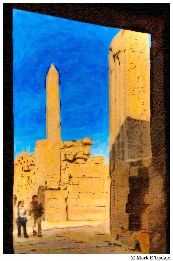 Karnak Temple ruins - Painterly image from Egypt