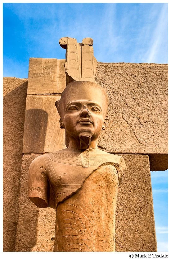 Photo of the bust of a former pharaoh at Karnak