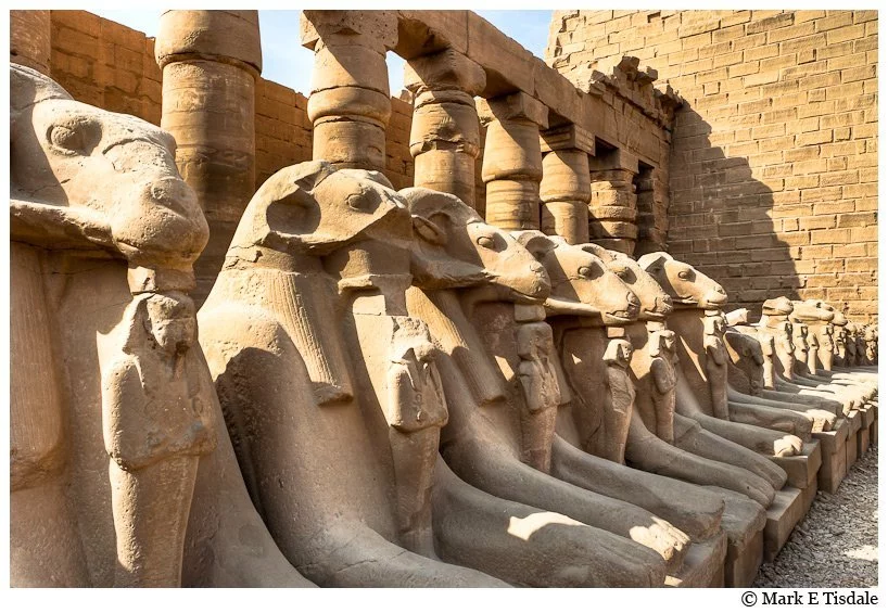 Karnak Temple Ruins - Photo of statuary from the Avenue of Sphinxes