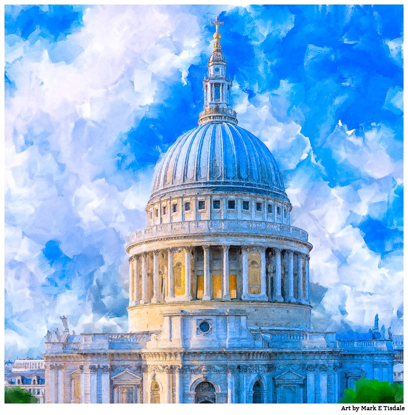 London's St Paul's Cathedral Dome - Art by Mark Tisdale