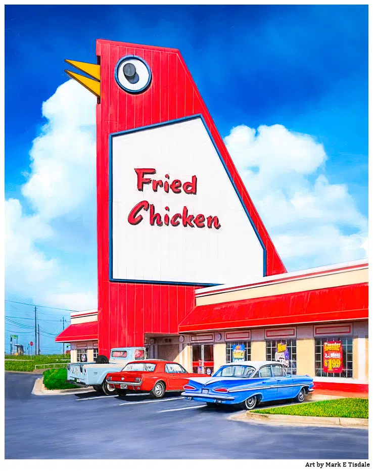 Photo Art of the Landmark Big Chicken - a Marietta Roadside Attraction