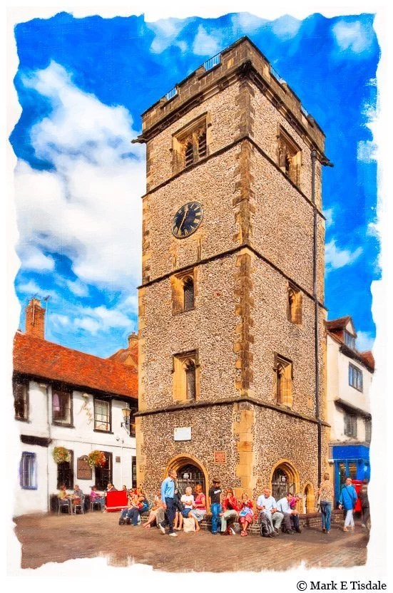 Artisitc Picture of the Medieval Clock Tower in St. Alban's England