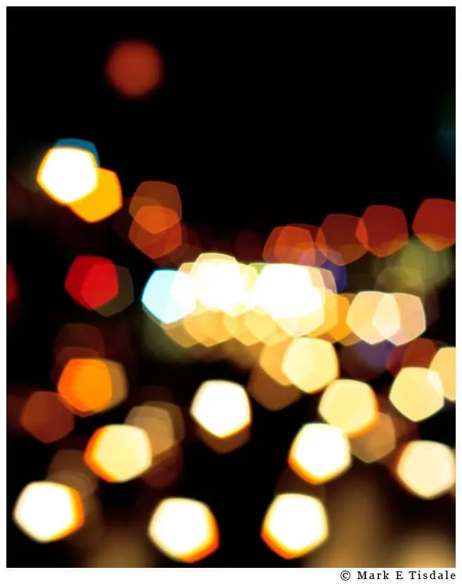 Abstract Night Photo of the Lights of New York City Abstract picture depicting out of focus city lights taken in New York