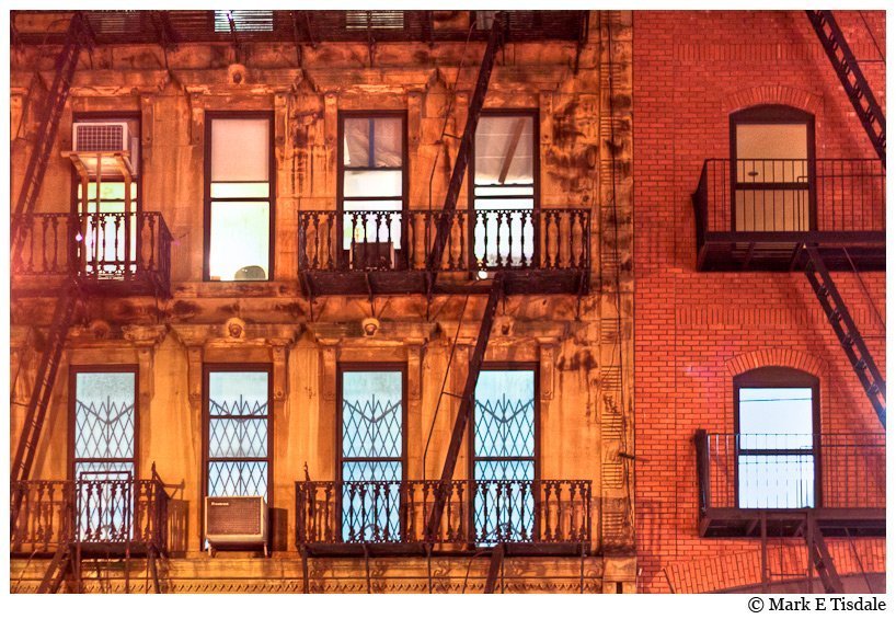 New York City Architecture at Night Photo Picture of some New York City Bricks at night
