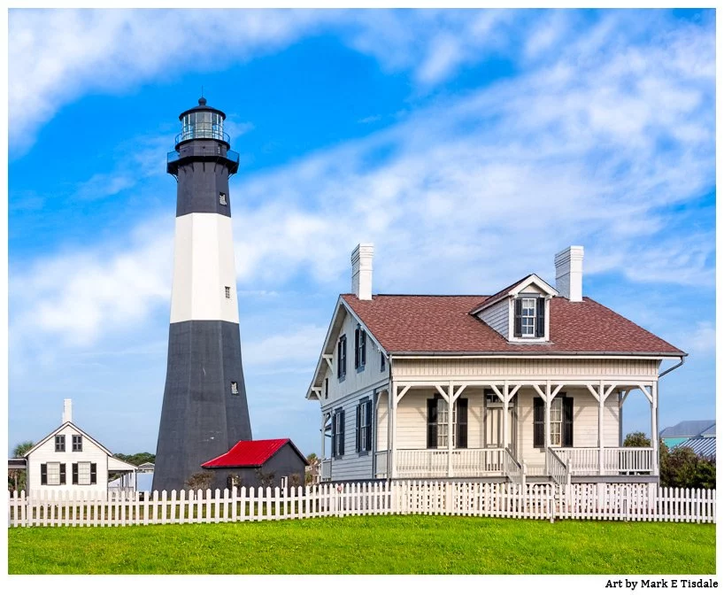 Dawn Picture - The Tybee Island Light Station and Caretaker's Cottage