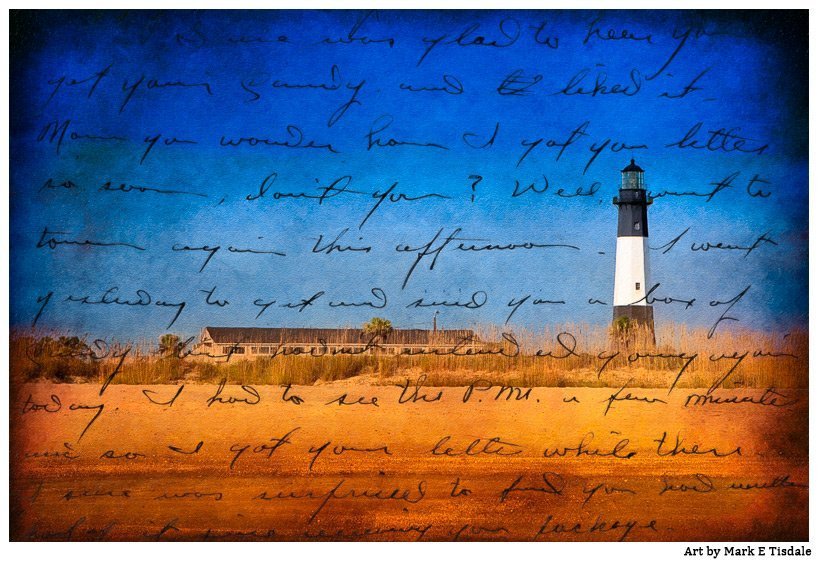 Artistic Picture of the Lighthouse on Tybee Island Georgia - Great Vintage Feel