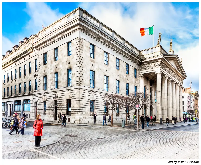 Photo of the Post Office on O'Connell Street in Dublin Ireland