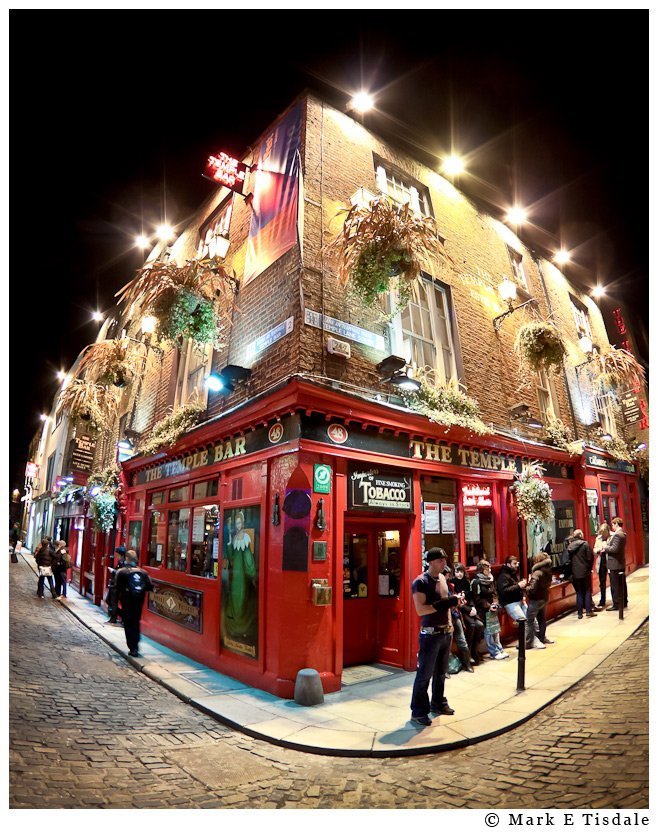 Fisheye photo from Dublin's famous Temple Bar