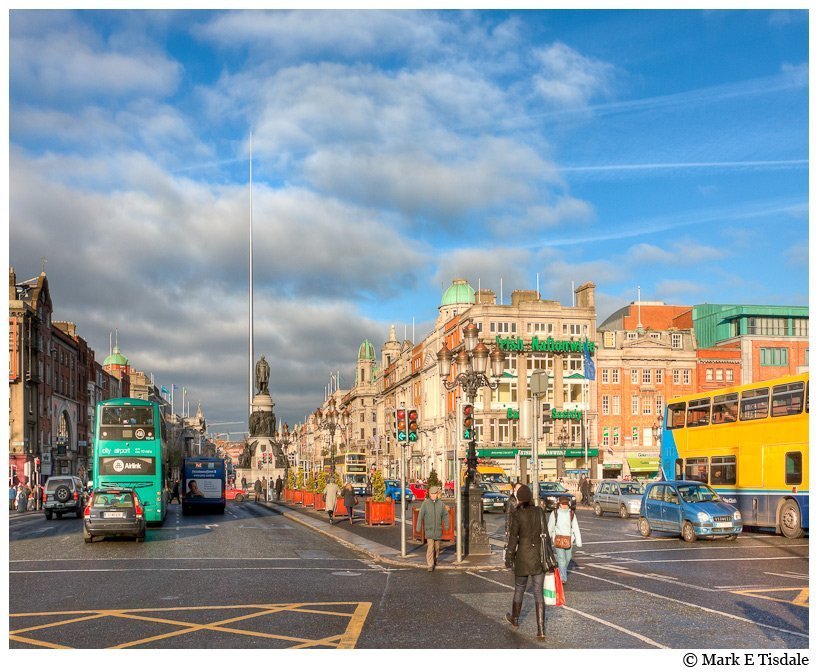 Street Scene Photo of Dublin Ireland's O'Connell Street