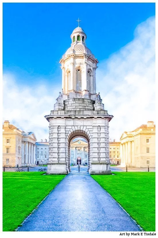 Picture of Trinity College's Campanile and the square in Dublin Ireland
