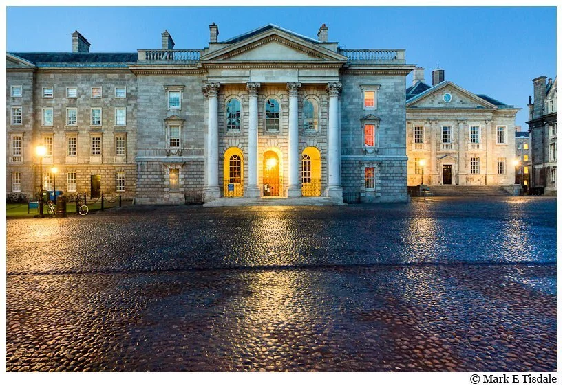 Dusk Photo of the chapel at Dublin's Trinity College