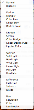 Screenshot of photoshop blending options