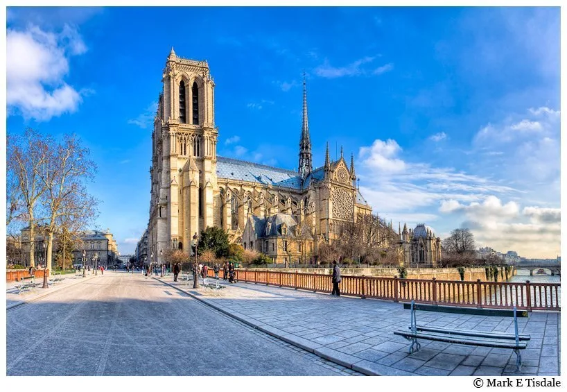 Paris Notre Dame Cathedral Panorama Phot Panorama Photo of Paris' famous Notre Dame Cathedral