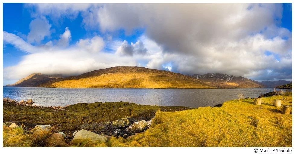 Panorama Picture of the beautiful natural harbor or fjord at Killary in County Galway Ireland