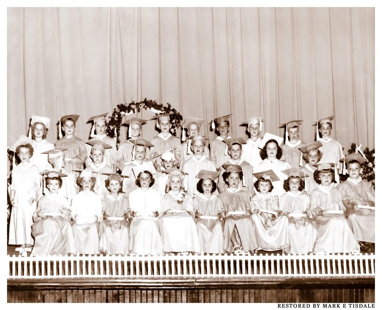 Photo Restoration Project - Early 1950's Kindergarten - Andalusia Alabama
