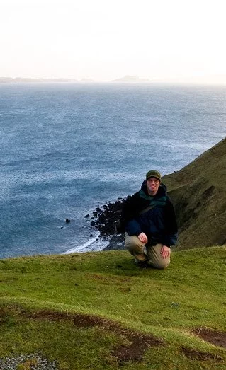 Mark, early in his journey as a visual artist, on the Isle of Skye