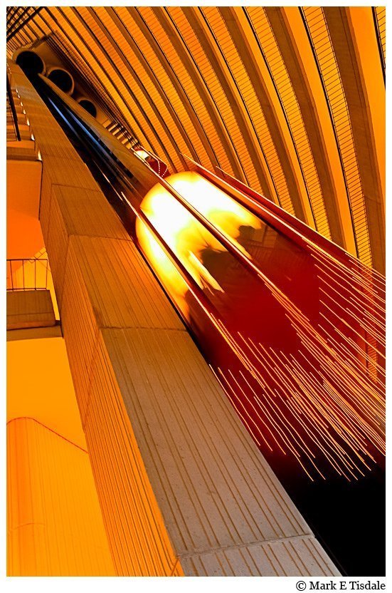 Abstract Photography - An Elevator captured in motion and repeating lines