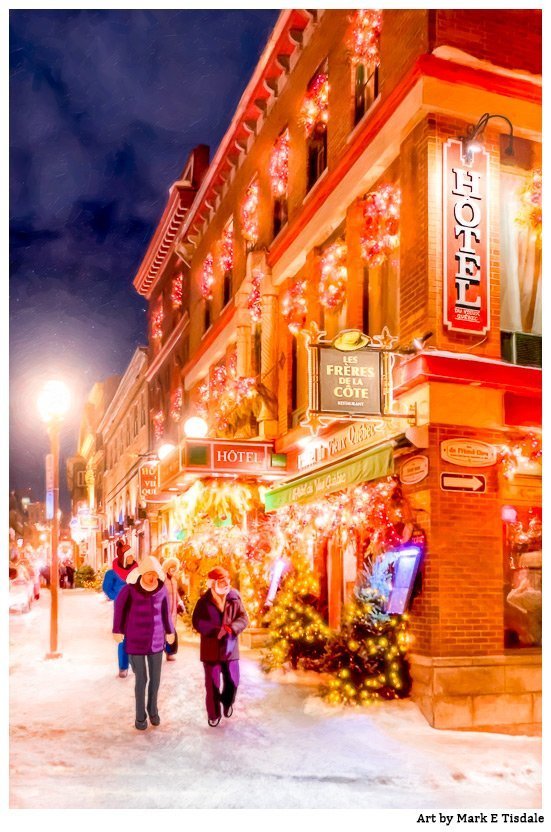 Festive Streets of Old Quebec Photo Art