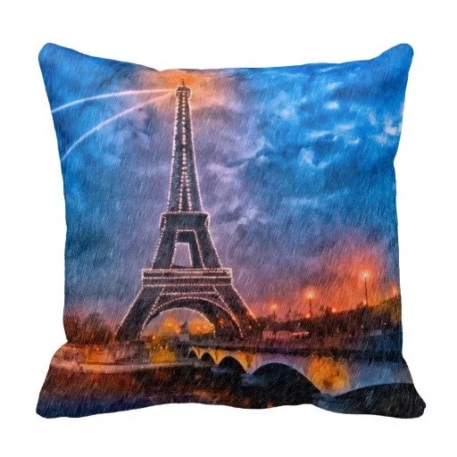 Paris In The Rain Art Throw Pillow