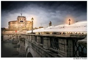 Winter Night art print of Rome's Castel Sant'Angelo