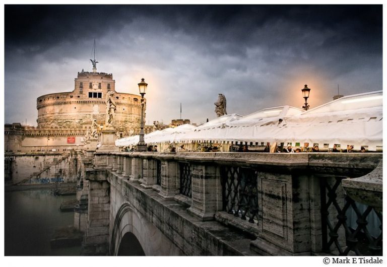 Winter Night art print of Rome's Castel Sant'Angelo