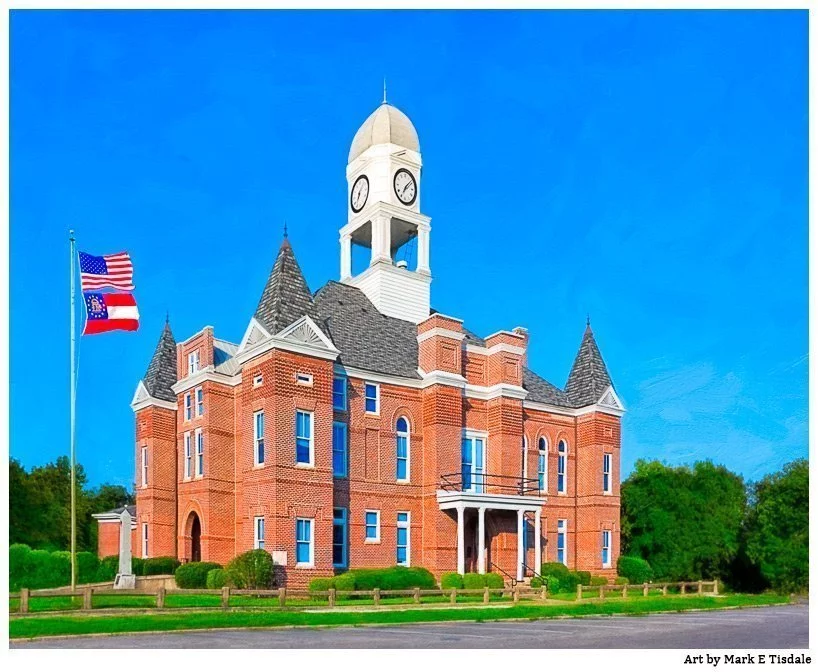 Macon County Courthouse - Georgia - artwork by Mark E Tisdale