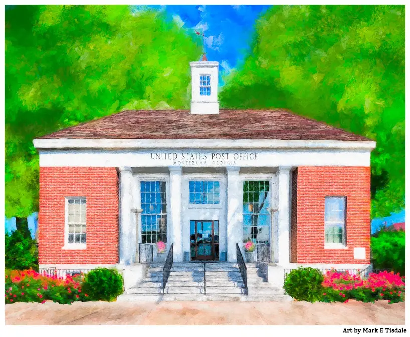 Montezuma Georgia Art Print - Classic New Deal Era Post Office