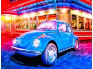 Volkswagen Beetle Artwork - A Trip Down Memory Lane
