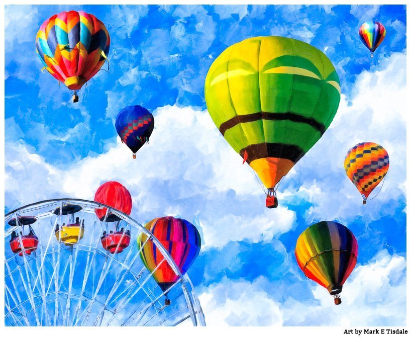 Hot Air Balloon Nursery Art Print - Whimsical & Surreal Artwork