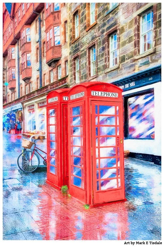 Edinburgh Red Phone Box Art by Mark Tisdale