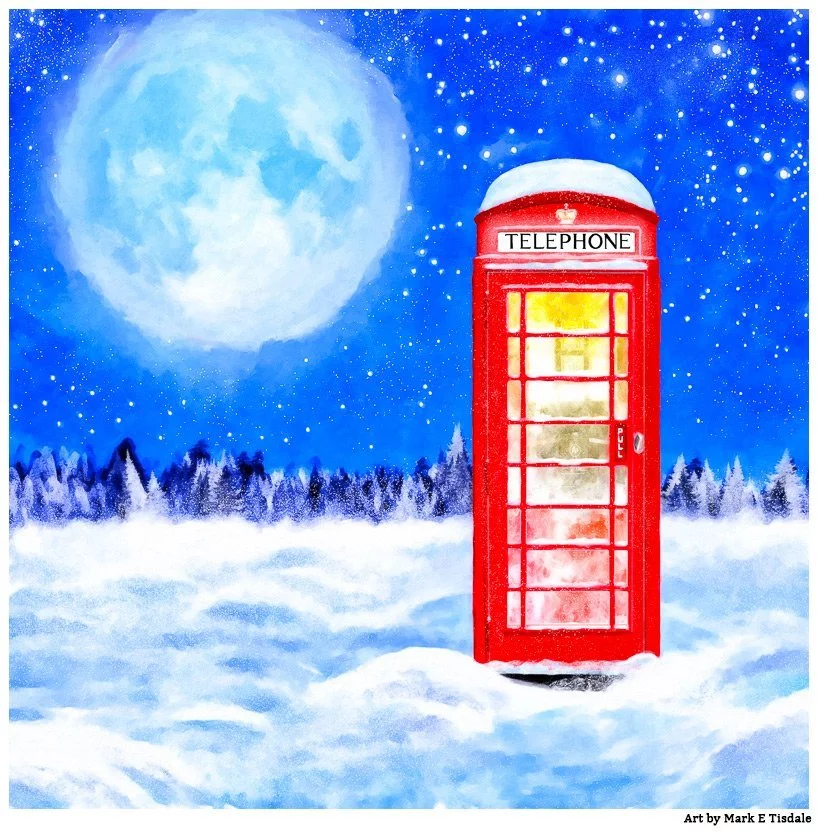Red Phone Box Covered In Snow by Mark Tisdale