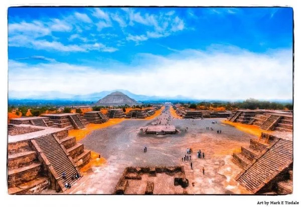 Teotihuacan Ruins - Avenue Of The Dead - Mexican Art Print by Mark Tisdale