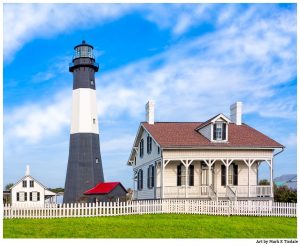 Tybee Island Lighthouse In The Morning - Georgia Coast Landscape Art Print by Mark Tisdale