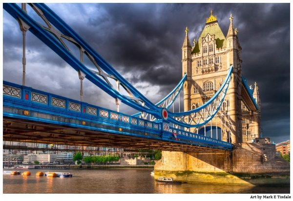 Victorian Gothic Tower Bridge - London Landmark Art Print by Mark Tisdale