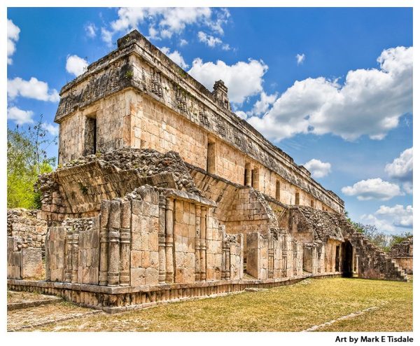 Art print of ancient Mayan Ruins at Kabah in Mexico