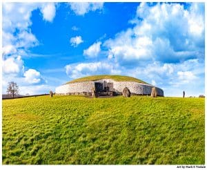 Art print of Newgrange - Neolithic World Heritage Site in Ireland