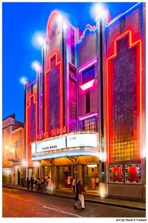 Art Print of an Art Deco Theater in Mérida Mexico