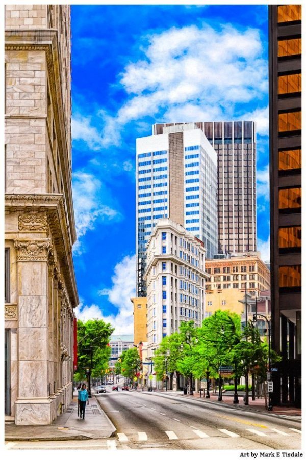 Art Print of Atlanta Flatiron in Fairlie Poplar Historic District