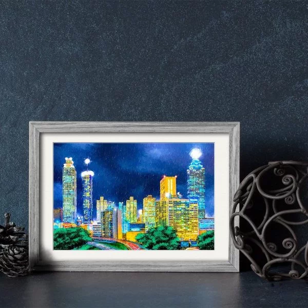 Atlanta Skyline Framed Print - For Small Gifts