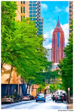 Art Print of Atlanta Skyscrapers - View of Bank of America Plaza