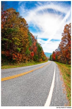 North Georgia Mountain Roads in the Fall Print by Mark Tisdale