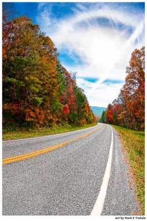 North Georgia Mountain Roads in the Fall Print by Mark Tisdale