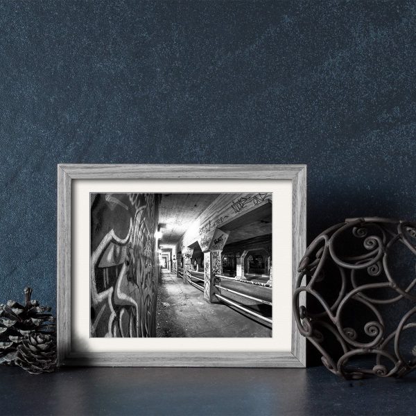 Black and White Krog Street Tunnel Atlanta Framed Print by Mark Tisdale